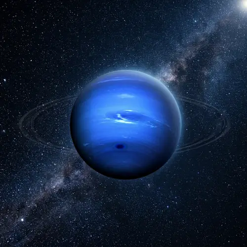 Dreamy Blue Neptune in the Cosmos