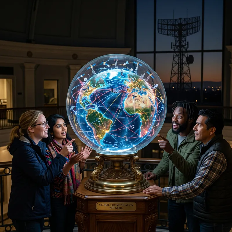 Captivating Global Mass Communication Network Poster