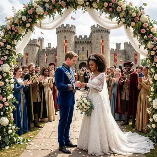 Royal Wedding: White Prince & Brown Princess Exchange Vows