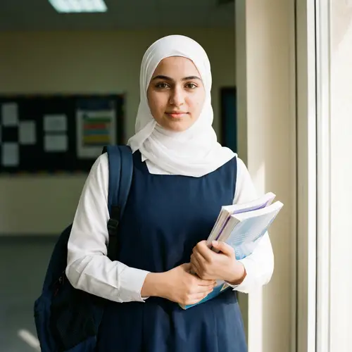 Confident 17-Year-Old Kuwaiti Student in Elegant Attire