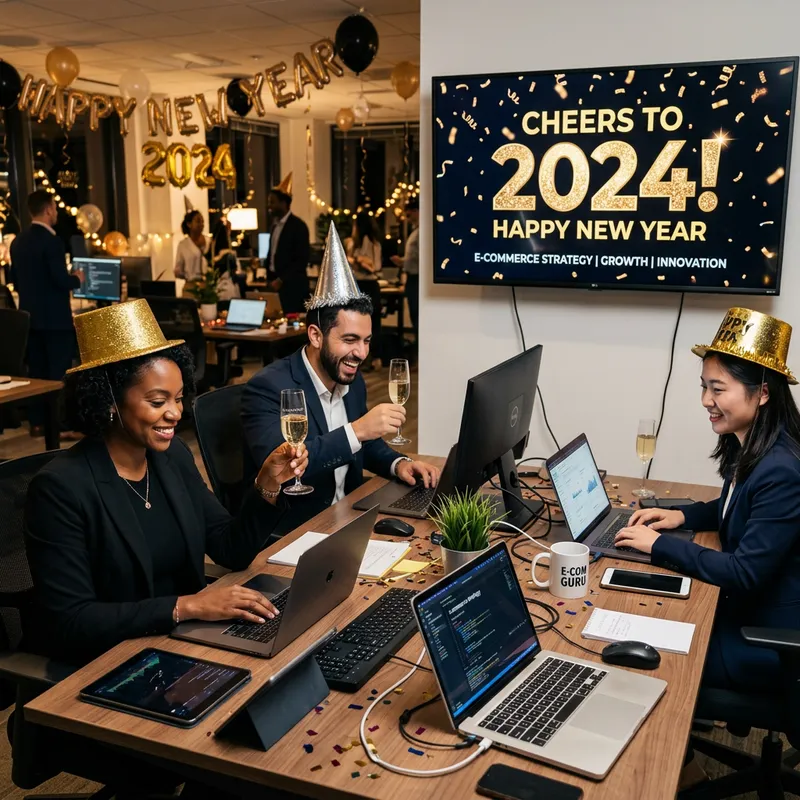 New Year Greeting by E-commerce Consultancy: Diverse Professionals