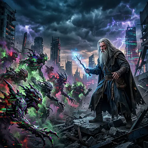 Wizard vs Computer Viruses: Epic Battle in Digital Realm