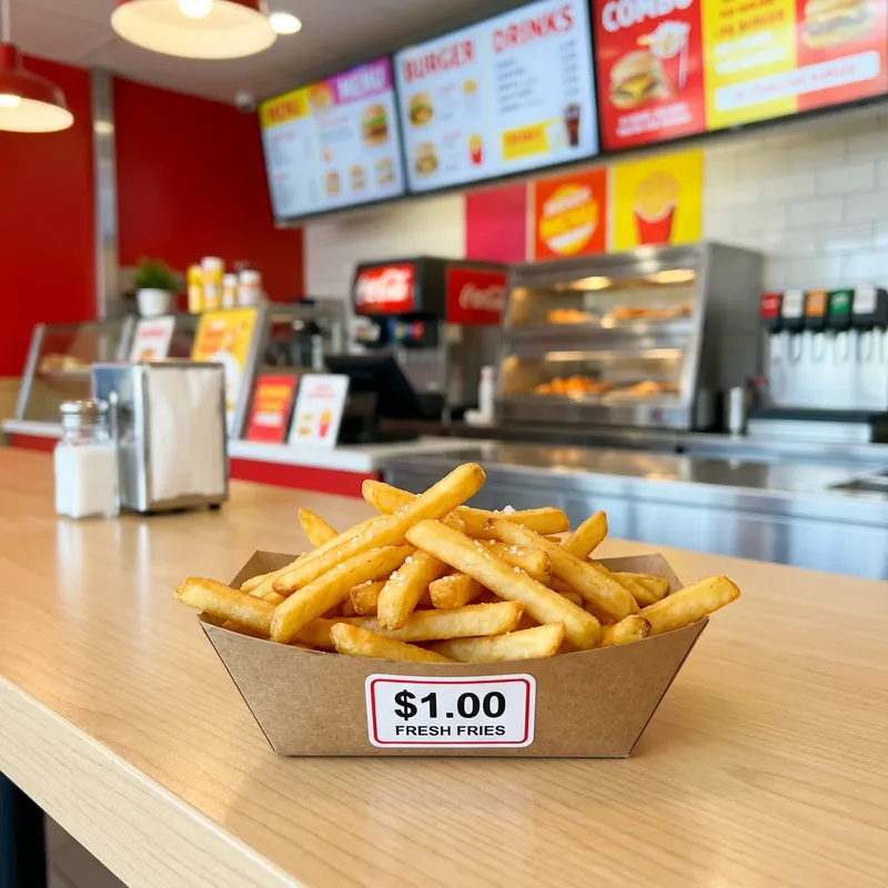 Crispy $1 Golden French Fries Tray | Fast Food Snack