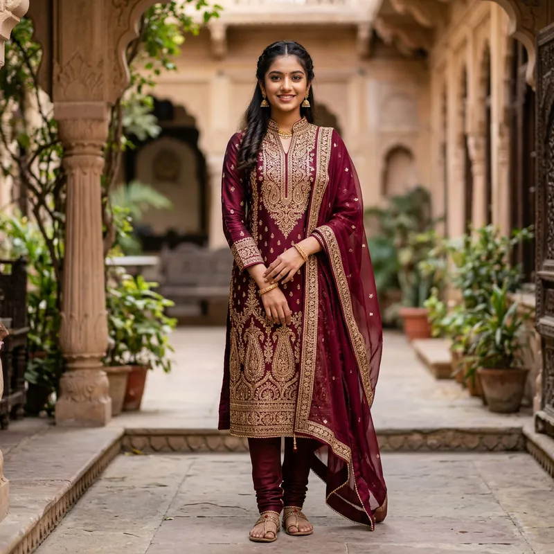 Stunning Indian Beauty in Traditional Salwar Suit