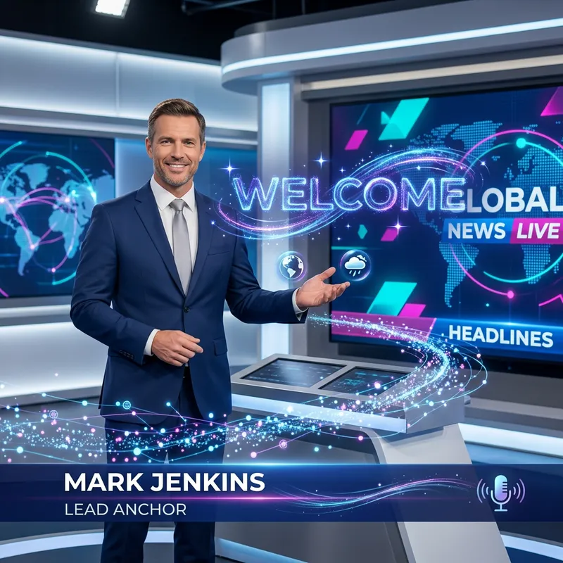 News Presenter with Animated Greetings