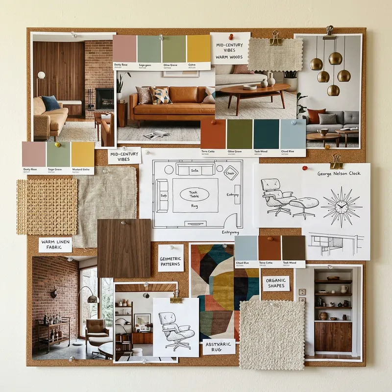 Mid-Century Modern Interior Design Mood Board