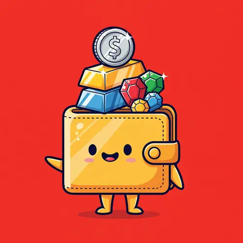 Cute Gold Wallet Mascot Logo Design