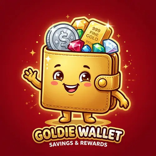 Cute Gold Wallet Mascot Logo Design
