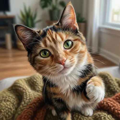 Vibrant Hyperrealism: Playful Cat Art