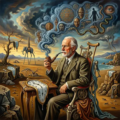 Carl Jung in a Salvador Dali Reimagined Image