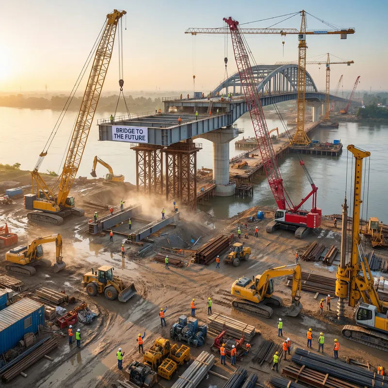 Hyper-Realistic Bridge Construction Site in HD