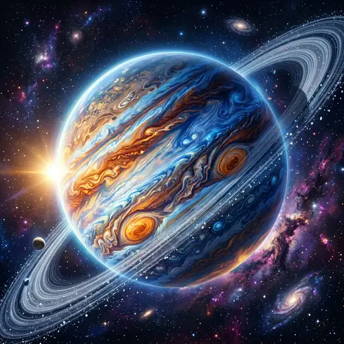 Majestic Gas Giant: A Cosmic Digital Painting