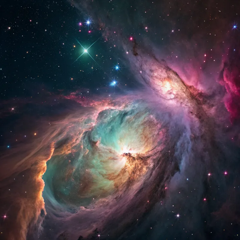 Vibrant Cosmic Dust Nebula - Deep Space Photography Vibrant Cosmic Dust Nebula - Deep Space Photography