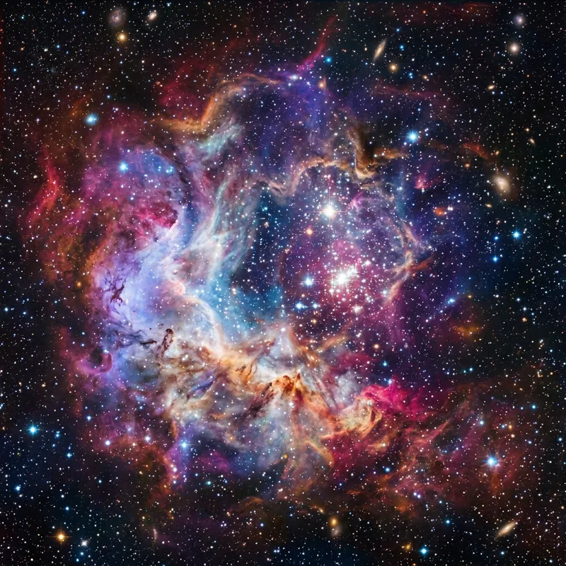 Vibrant Cosmic Dust Nebula - Deep Space Photography Vibrant Cosmic Dust Nebula - Deep Space Photography