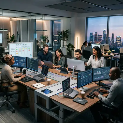 Diverse and Cohesive Team in Modern Setting | Teamwork Harmony