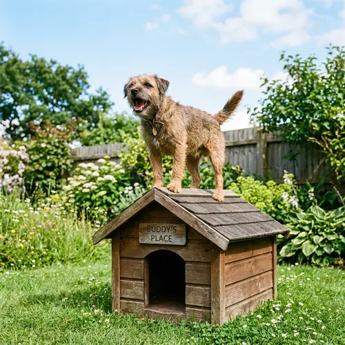 Energetic Dog Barking on Wooden Doghouse | VitalPets