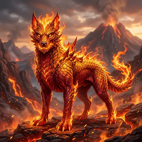 Fiery Canine-inspired Fire Type Pokemon
