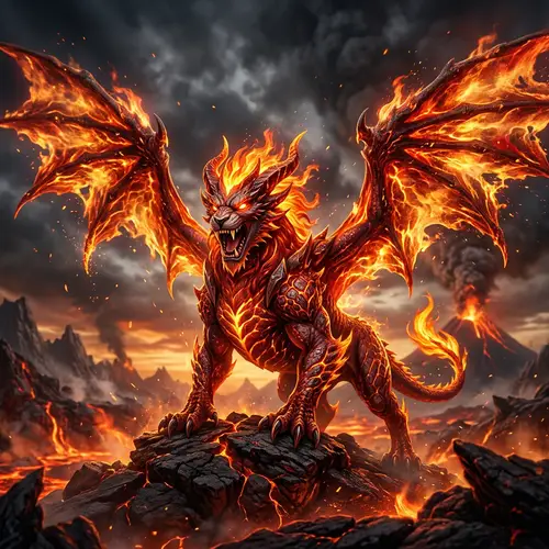 Mythical Fire-Type Creature: Guardian of Flames