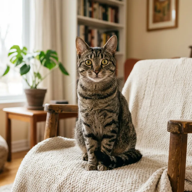 Graceful Domestic Striped Cat Graceful Domestic Striped Cat