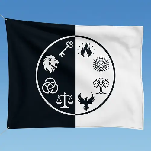 Minimalist Vector-Style Empire Flag | 8 Inner Powers Symbolized
