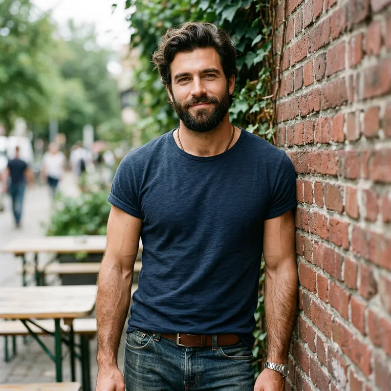 Handsome Male with Abs and Beard