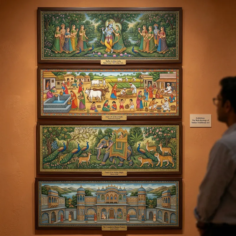 Traditional Indian-Style Paintings Showcase