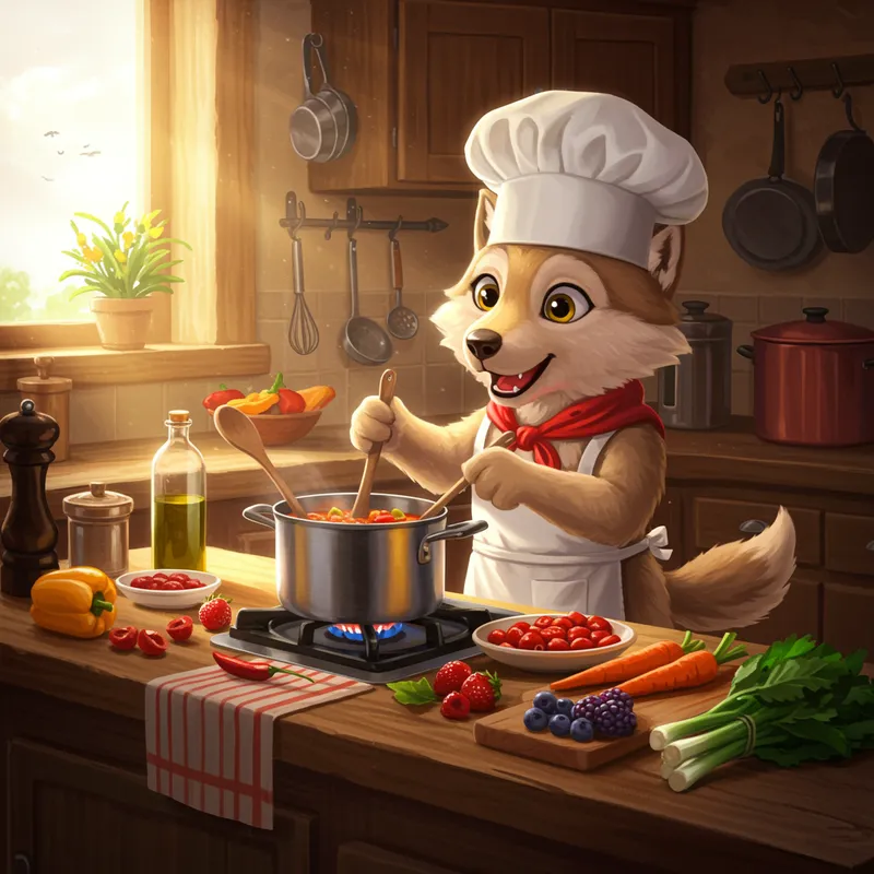 Lobo Cocinero Mascota: Charming Culinary Wolf