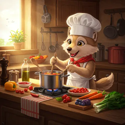 Lobo Cocinero Mascota: Charming Culinary Wolf