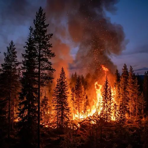Majestic Untamed Fire in Dense Forest