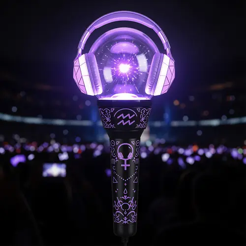Stylish K-Pop Lightstick with Lavender Glow