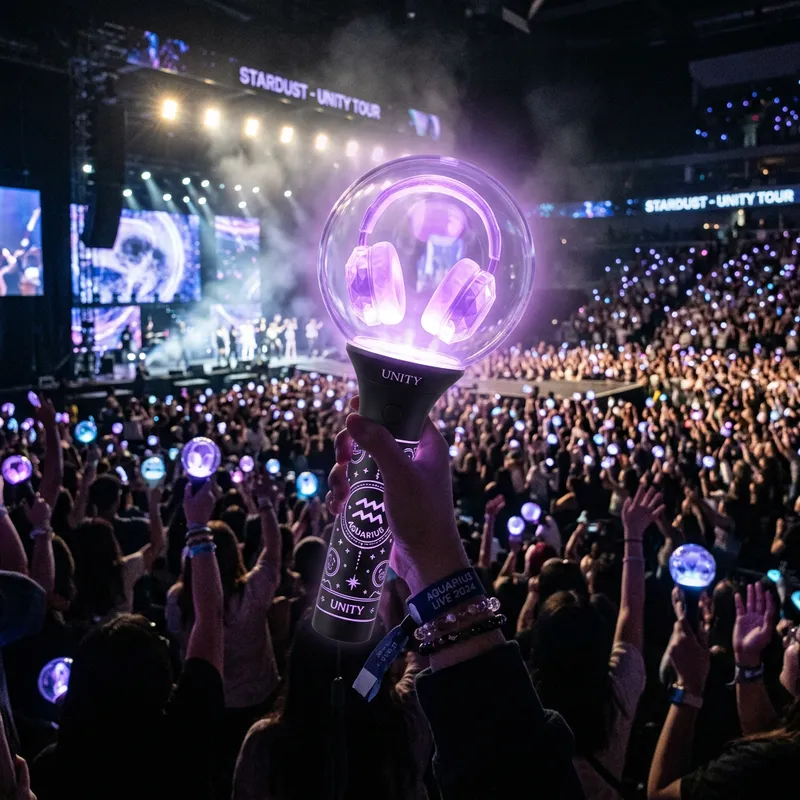 Stylish K-Pop Lightstick with Lavender Glow