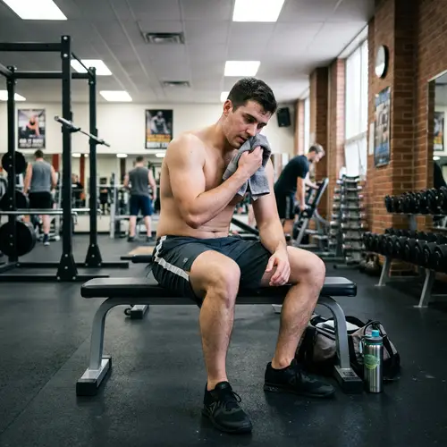 Relaxed Shirtless Gym Photo
