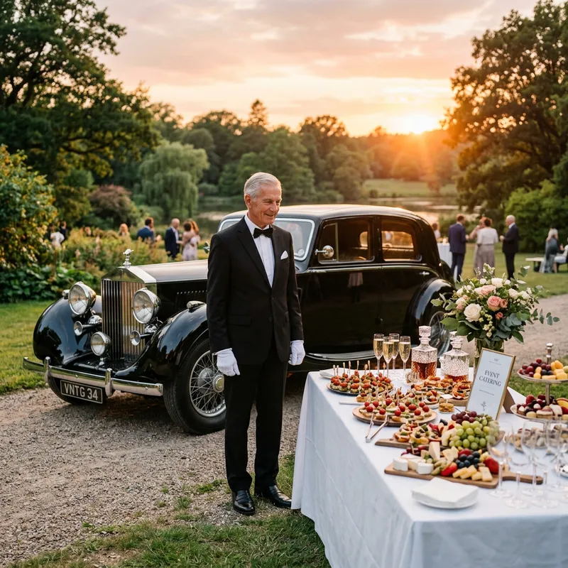 Elegant Butler with Vintage Car and Catering Service