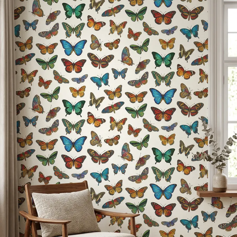 Colorful Butterfly Wallpaper Design Colorful Butterfly Wallpaper Design