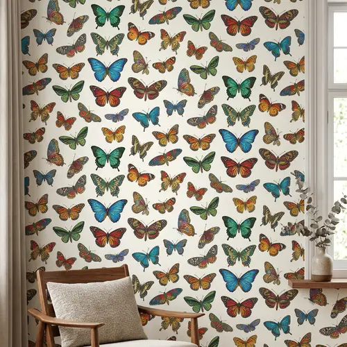 Vibrant Butterfly Wallpaper with Intricate Patterns
