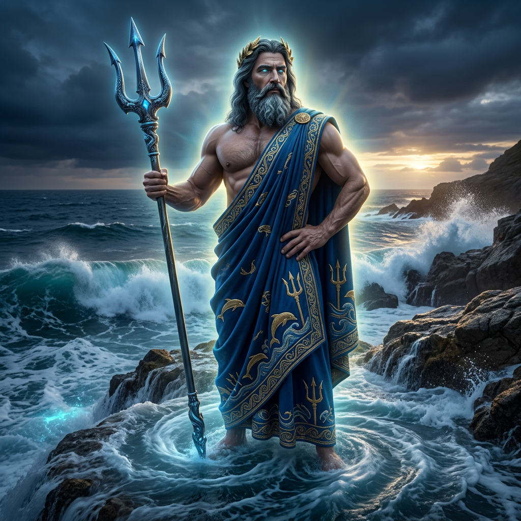 Majestic Zeus and Poseidon: Gods of Power | AI Art Generator