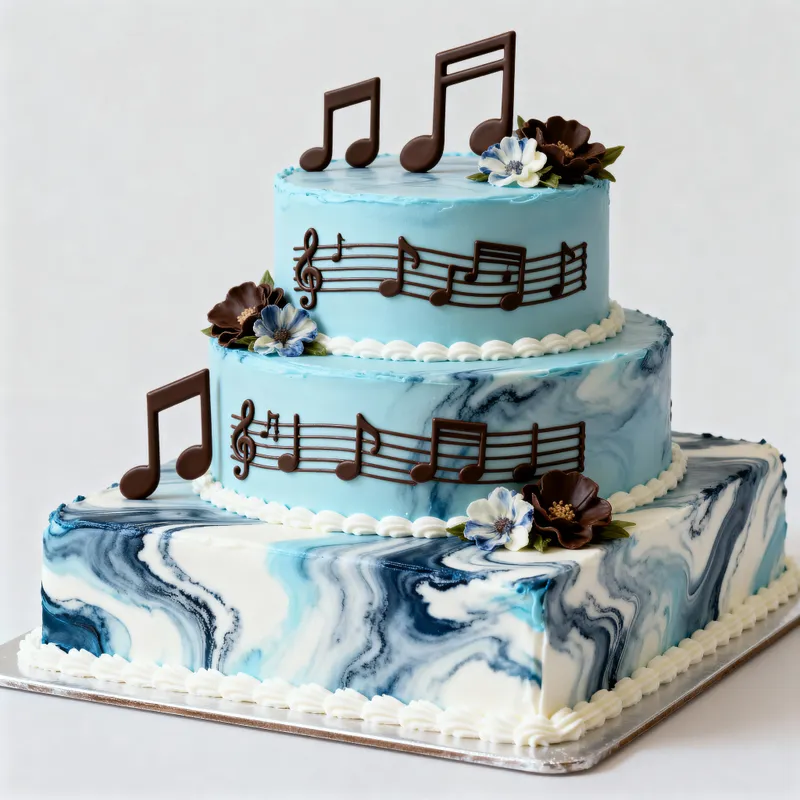 Elegant Three Tier Cake with Marbled Fondant Elegant Three Tier Cake with Marbled Fondant