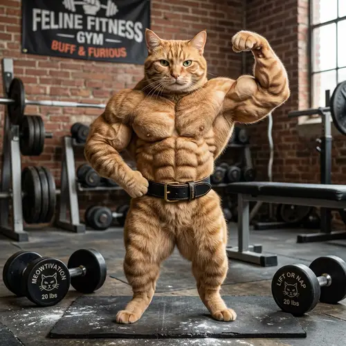 Muscular Cat: Impressive Physique Display