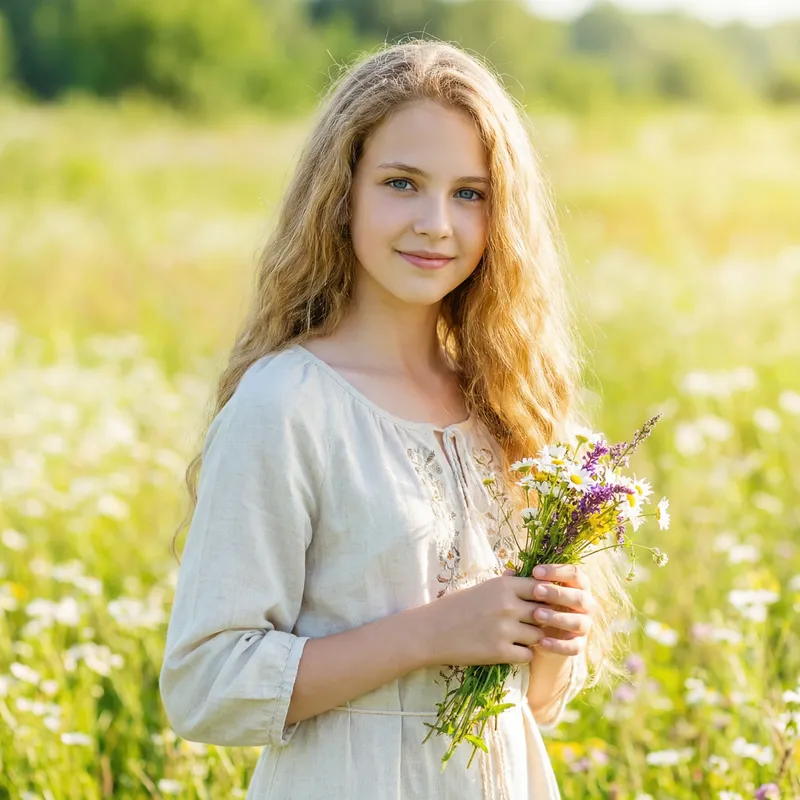 Pure Soul: Beautiful Girl with Golden Hair & Deep Blue Eyes Pure Soul: Beautiful Girl with Golden Hair & Deep Blue Eyes