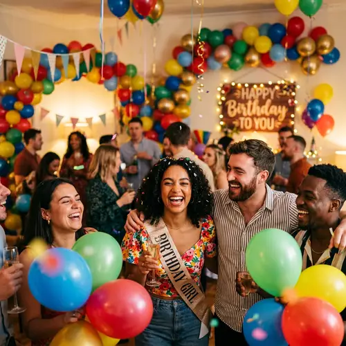 Colorful Celebration with Joyful People | Happy Birthday Theme