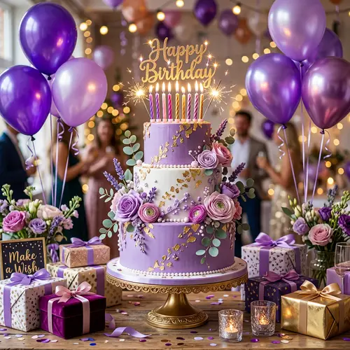 Stunning Handmade Birthday Cake with Decorations