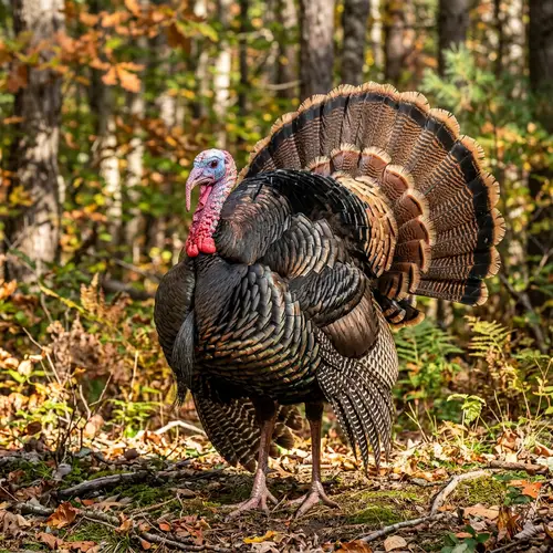 Majestic North American Turkey - Stunning Plumage & Fan Tail