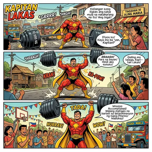 Captain Barbell Comic Strip | Superhero Lifting Barbell