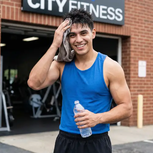 Toned Hispanic Male Teenager at Gym | Fitness Pride