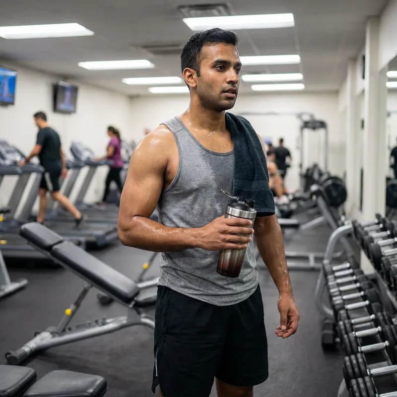 Young Man After Workout: Fitness Enthusiast