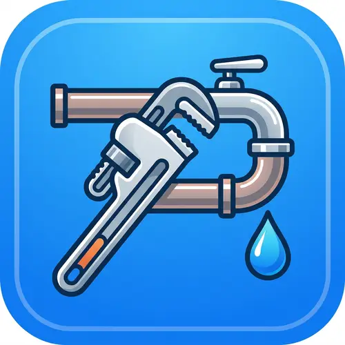 Stylized Plumbing Icon for Mobile Apps
