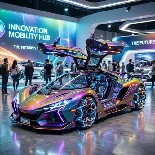Unique Imaginary Car with Vibrant Colors & Futuristic Design