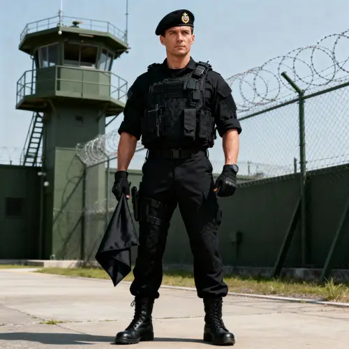 Army Special Forces Captain in Black Clothing