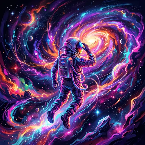 Surreal Cosmic Astronaut Digital Painting