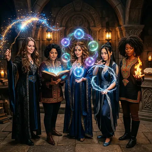 Magical Assembly of Five Women | Mystical Women Characters